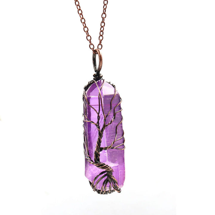 Olivenorma"Life Energy" - Tree of Life Crystal Necklace - Bronze - Amethyst - image 9