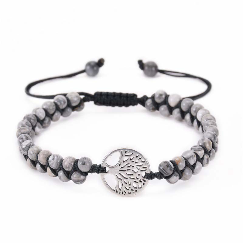 Olivenorma Tree of Life Natural Crystal Double Braided Bracelet - Labradorite - image 22