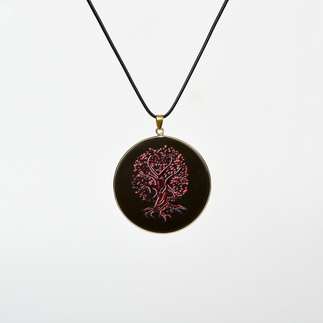 Olivenorma Crystal Hamsa Chakra Tree Of Life Necklace - Obsidian - Tree Of Life - image 13