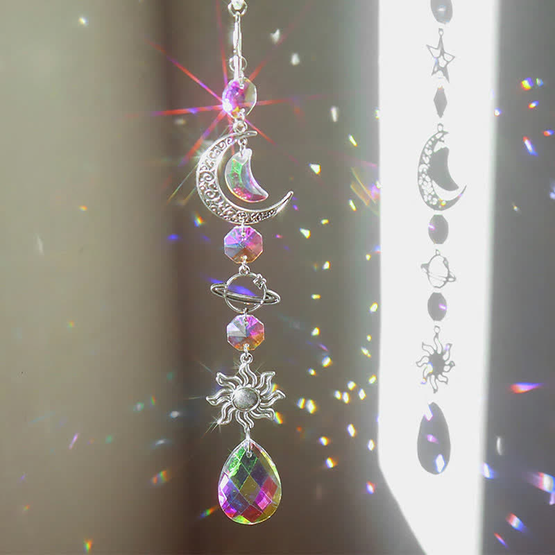 Crystal Moon And Star Suncatcher Dream Catcher - Moon - image 1