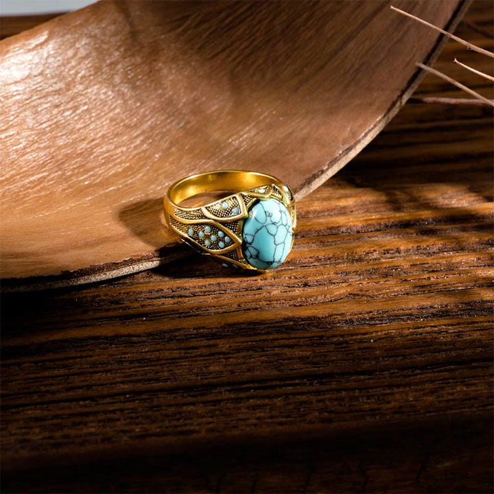 Olivenorma Light Luxury Vintage Turquoise Ring - 13 - image 0