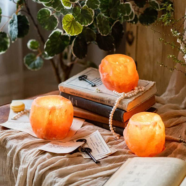 Olivenorma Romantic Hand Carved Candle Holder Himalayan Pink Salt Lamp - image 2
