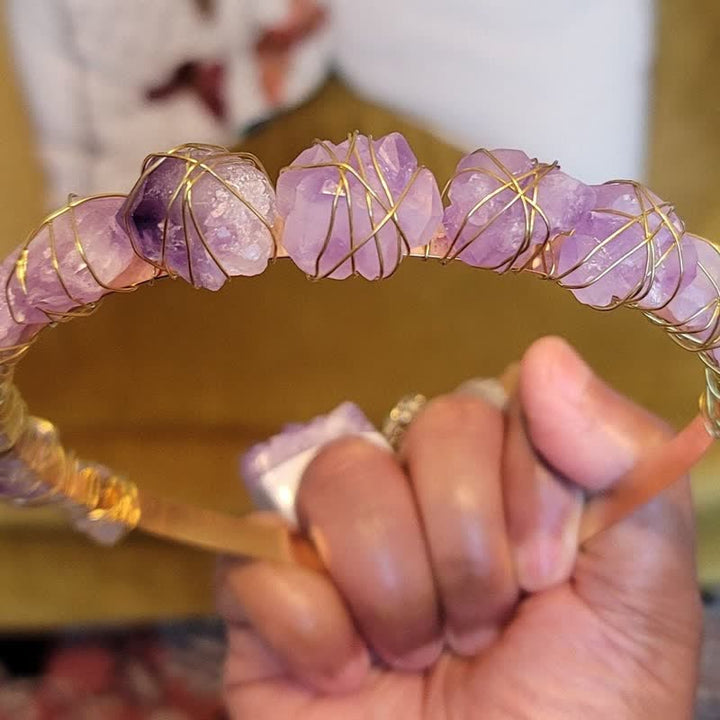 Olivenorma Handcrafted Hairpiece Amethyst Crystal Crow - image 3