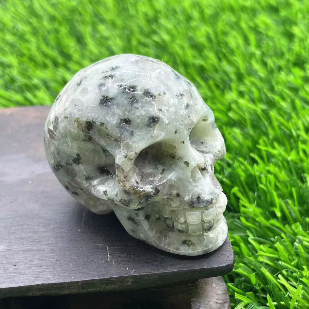 Olivenorma 5cm Carved Natural Crystal Skull Gemstone Decoration - Tianshan Blue Stone - image 8