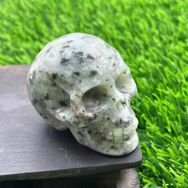 Olivenorma 5cm Carved Natural Crystal Skull Gemstone Decoration - Tianshan Blue Stone - image 8
