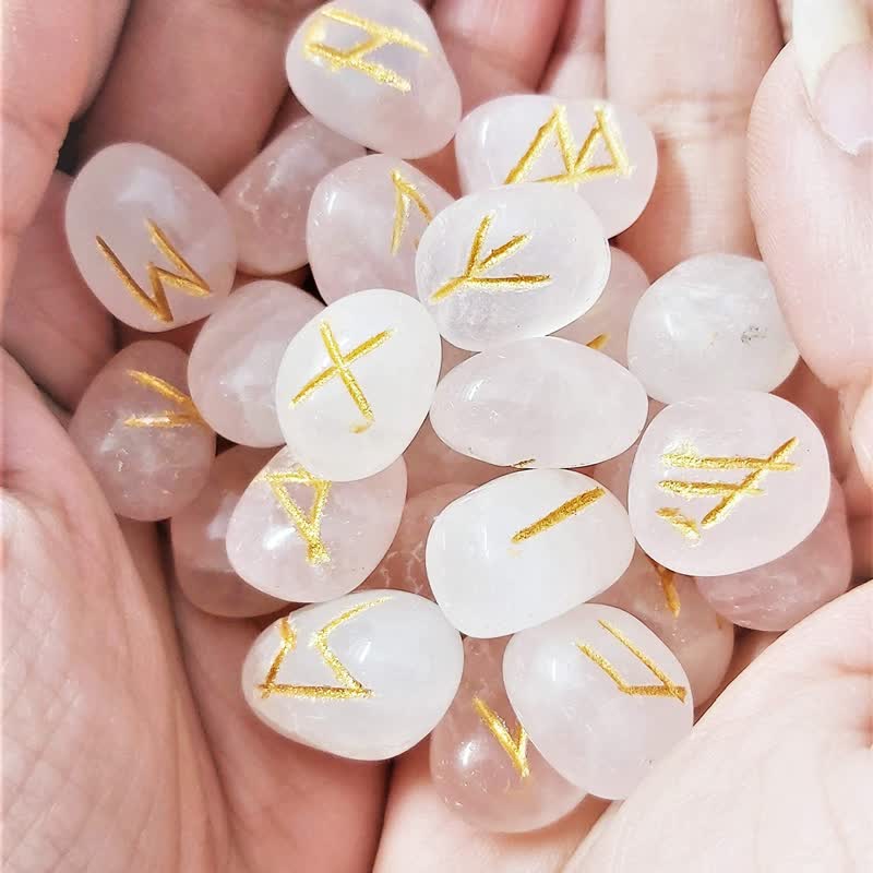Olivenorma Rune Alphabet Carved Graphic Stone Balance Gemstone Decoration - image 8