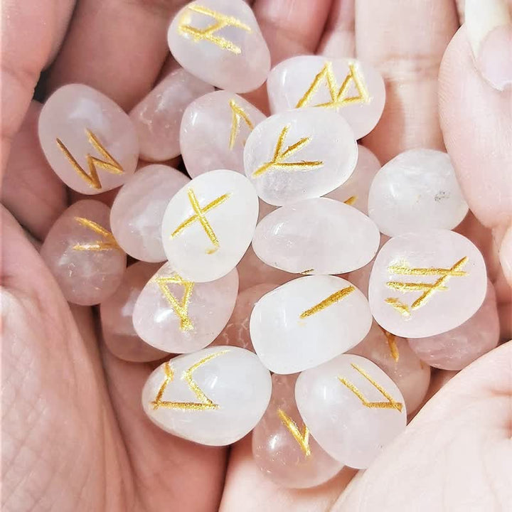 Olivenorma Rune Alphabet Carved Graphic Stone Balance Gemstone Decoration - image 8