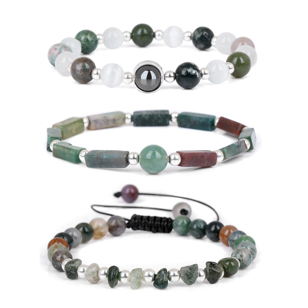 Olivenorma "Healing Wishes" Natural Crystal 3 Pieces Set Bracelet - Indian Agate - image 13