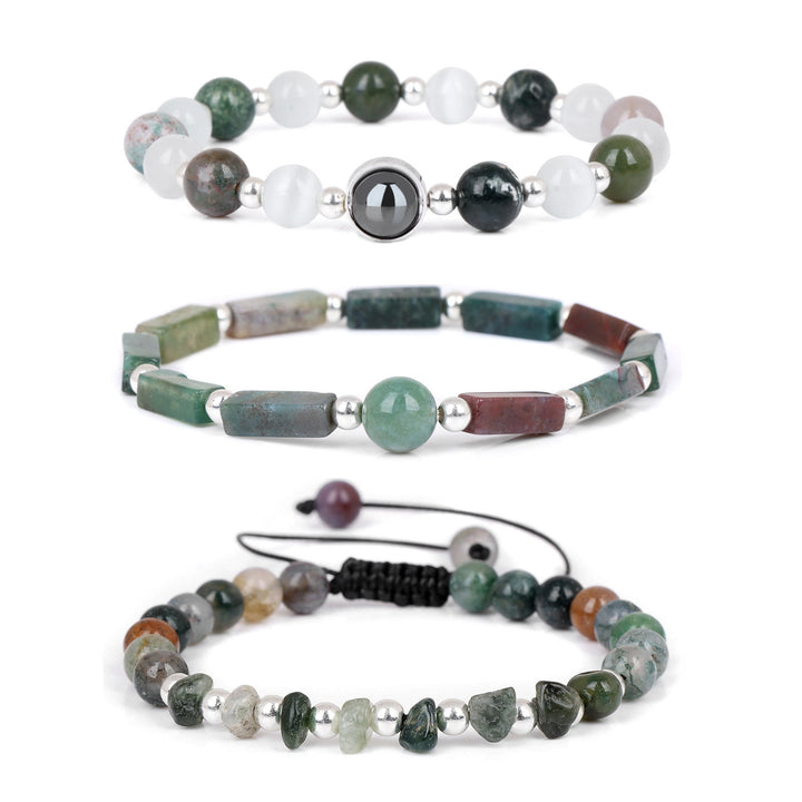 Olivenorma "Healing Wishes" Natural Crystal 3 Pieces Set Bracelet - Indian Agate - image 13