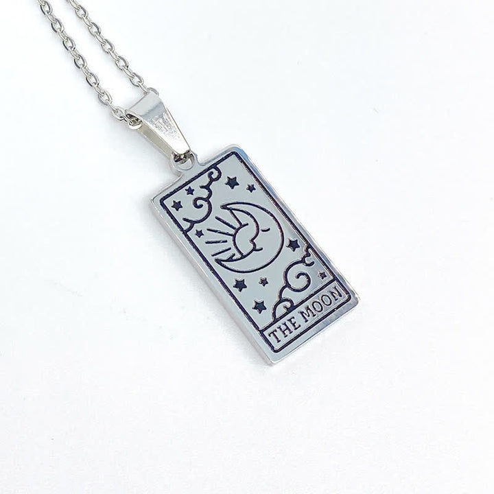 Olivenorma Vintage Tarot Card Fortune Necklace - The Moon - Silver - image 7
