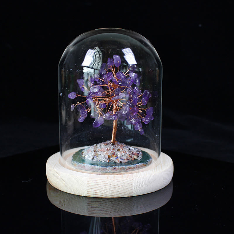 Olivenorma Natural Crystal Crushed Stone Flower Tree Glass Decoration - Purple - image 6