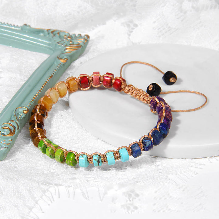Olivenorma Natural Stone Wheel Bead Woven Bracelet - image 24