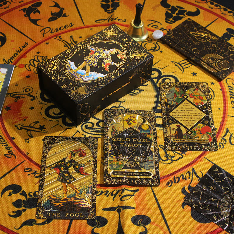 Olivenorma Black Gold Waite Foil Golden Tarot Deck Cards - image 18
