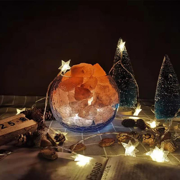 Olivenorma Creative Ice Cracked Glass Tank Himalayan Pink Salt Lamp - image 4