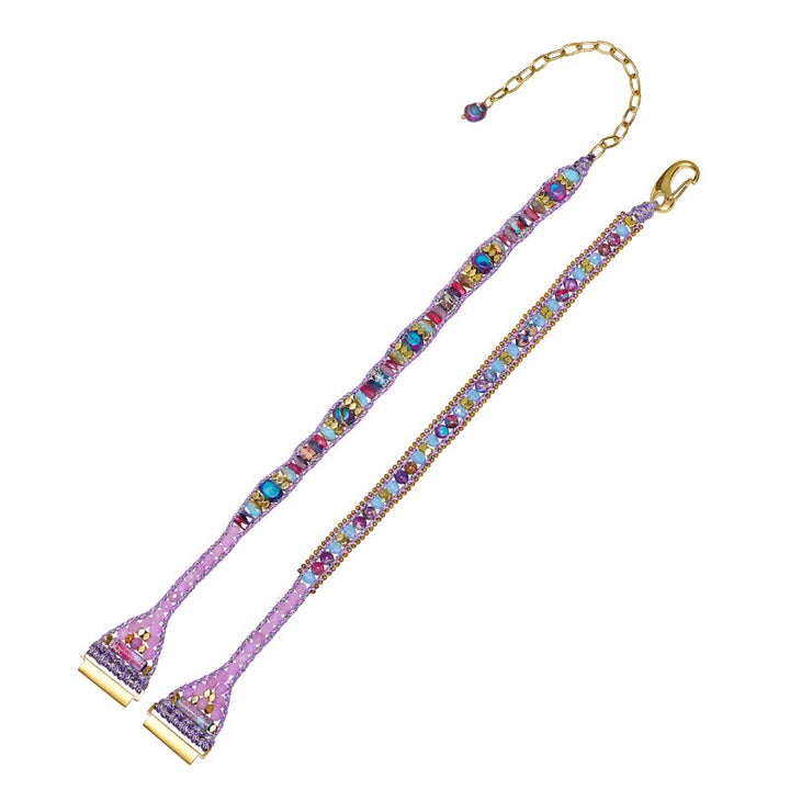 Olivenorma Crystal Beaded Purple Braided Samsung Strap Bracelet - image 4