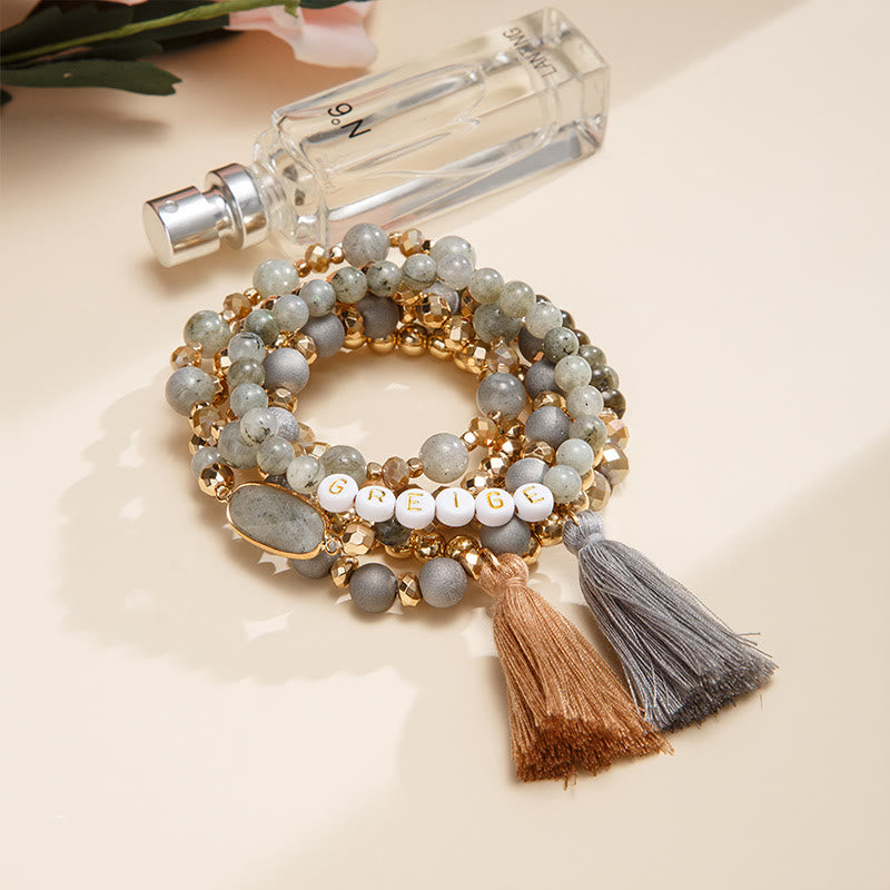 Olivenorma Set of 6 Engraved Natural Crystal Bracelets - image 28