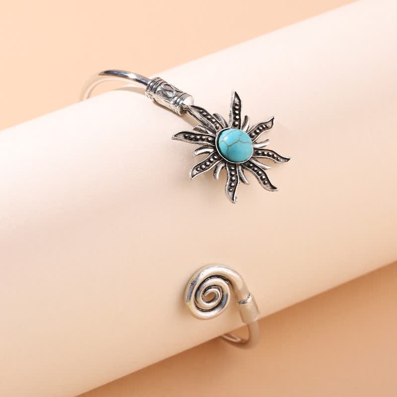 Retro Sunflower Turquoise Creative Bracelet - image 5