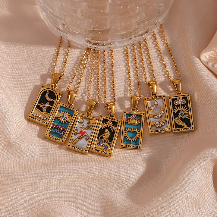 Olivenorma "Sun Lovers Star Moon" Tarot Cards Sign Necklace - image 17