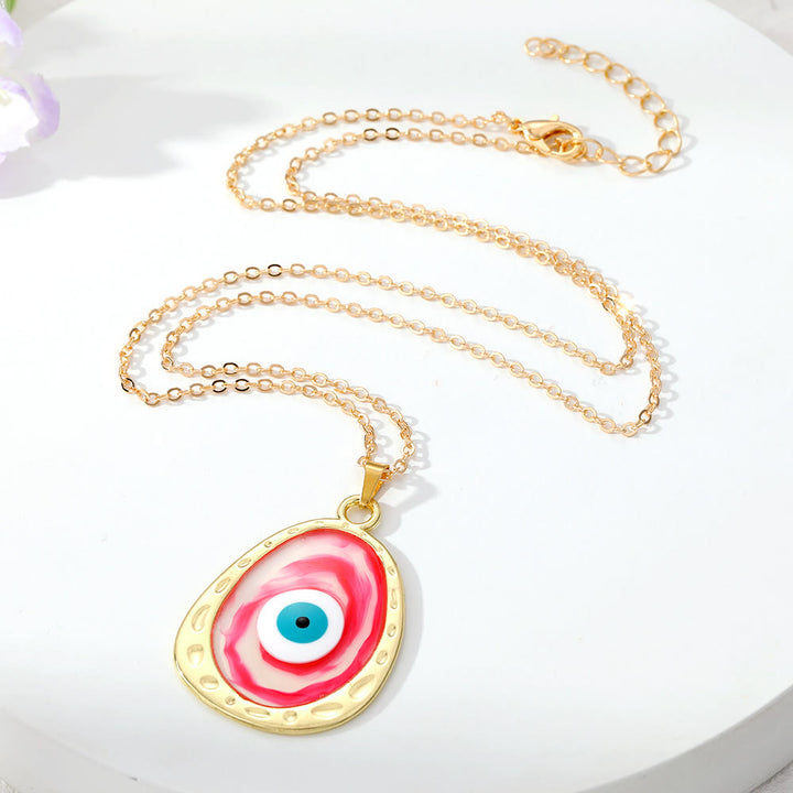 Olivenorma Multicolor Epoxy Evil Eye Necklace - image 6