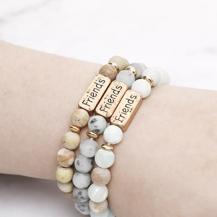Olivenorma Natural Gemstone Friends Engraving Bracelet - image 2