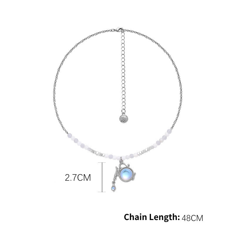 Olivenorma Moonstone Zodiac Pendant Alloy Necklace - Aquarius - image 23