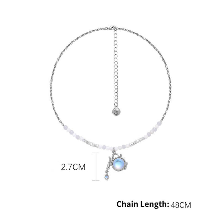Olivenorma Moonstone Zodiac Pendant Alloy Necklace - Aquarius - image 23