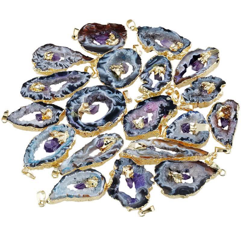 Olivenorma Natural Agate Geode Amethyst Necklace - image 7