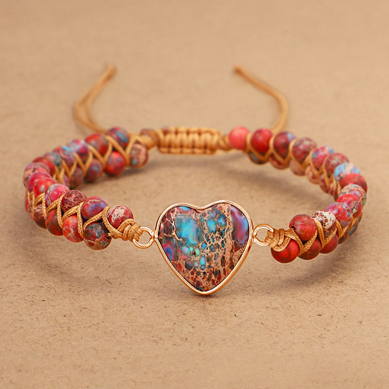Olivenorma Red Emperor Stone Heart Bracelet - image 1