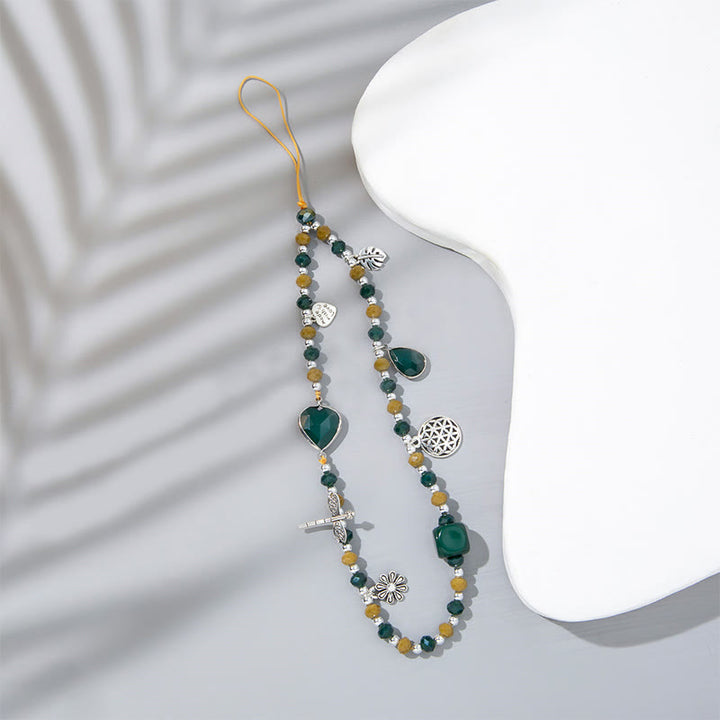 Olivenorma Crystal Pearl Drop Heart Shape Phone Strap - image 11