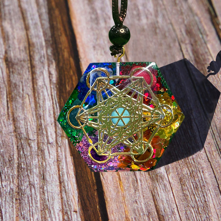 Olivenorma Chakra Metatron's Cube Symbol Meditation Necklace - image 3