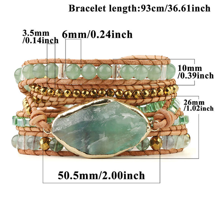 Olivenorma Green Fluorite Accessories Prehnite Beaded Braided Bracelet - image 4