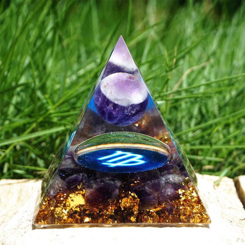 Olivenorma Amethyst Virgo Zodiac Orgone Pyramid - image 3