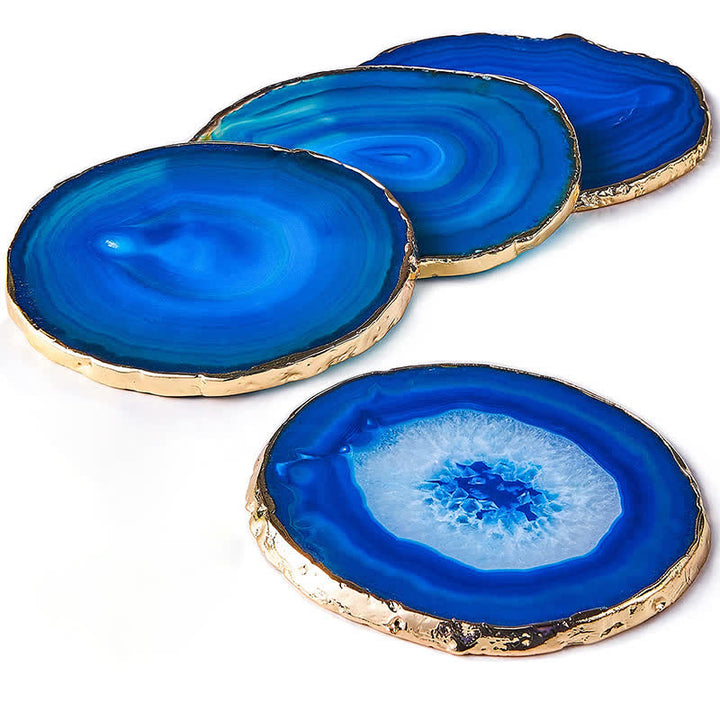 Olivenorma Blue Agate Coaster Gemstone Decoration - image 9