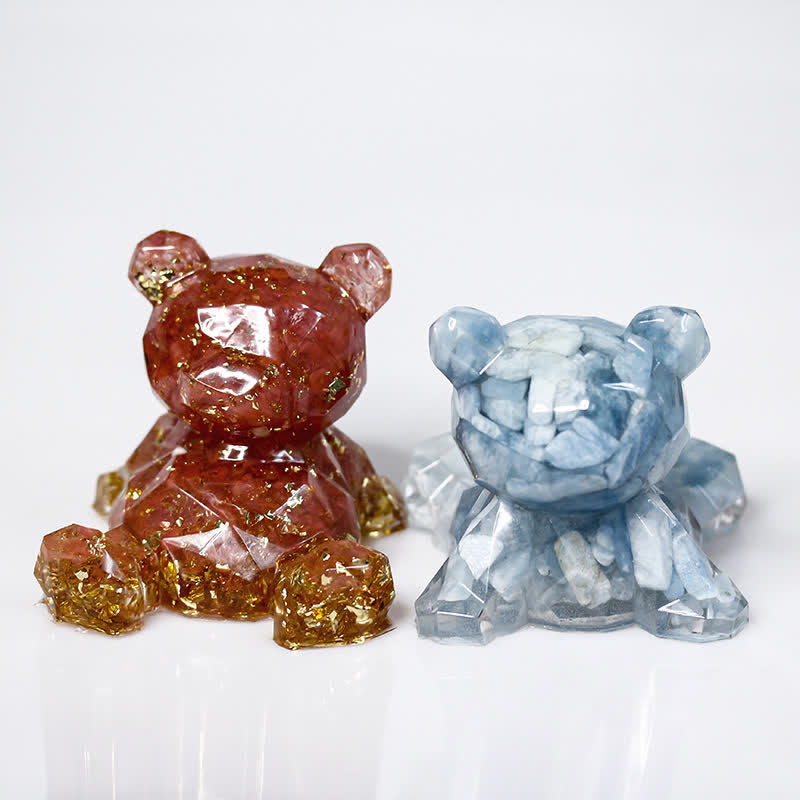 Olivenorma Crystal Mirror Bear Gemstone Decoration - image 14