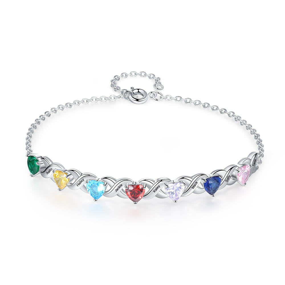 Olivenorma Custom Engraved Mothers Birthstone Bracelet - image 7