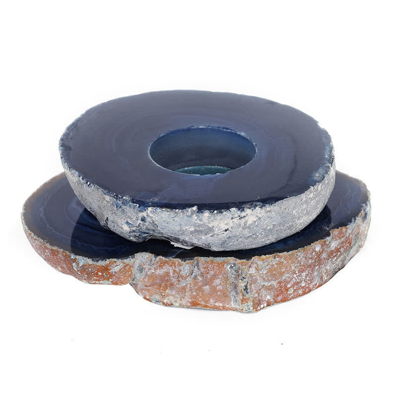 Natural Blue Agate Slice Candle Holder - image 7
