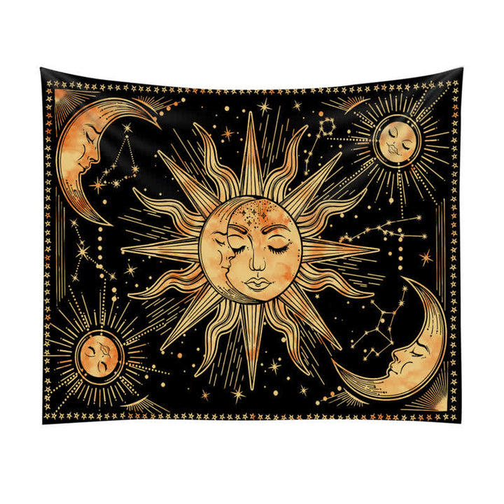 Olivenorma Sun And Moon Retro Art Yoga Wall Hanging Tapestry - Yellow - 90.55"*59.0"(230*150cm) - image 5