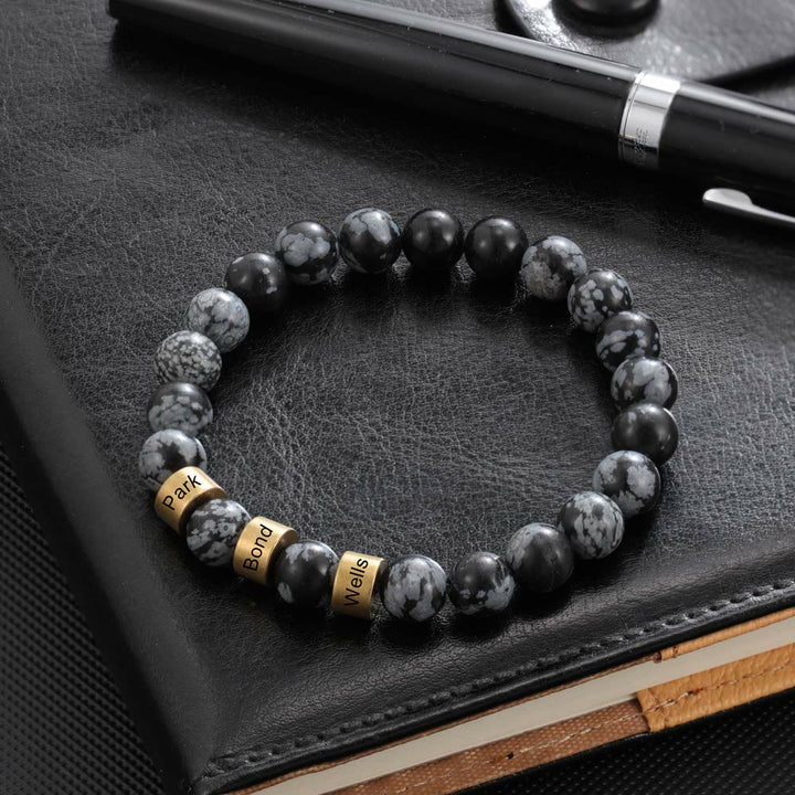 Olivenorma Natural Stone Engraving Personalized Beads Men Bracelet - image 43