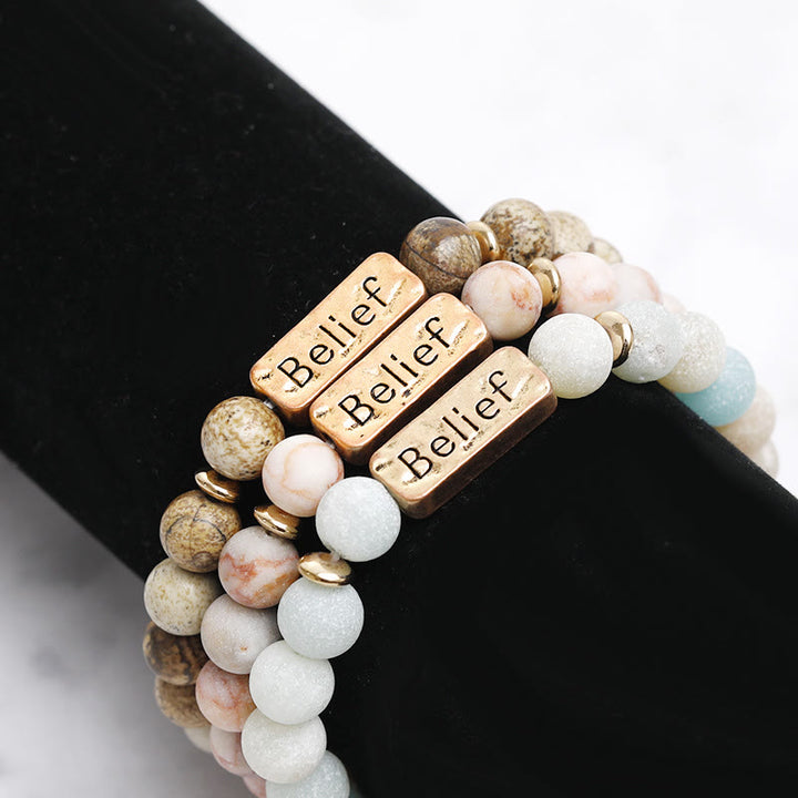 Olivenorma Natural Gemstone Belief Engraving Bracelet - image 13