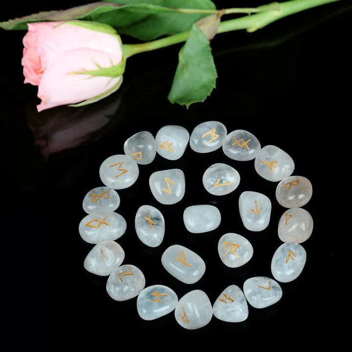 Olivenorma Rune Alphabet Carved Graphic Stone Balance Gemstone Decoration - image 9