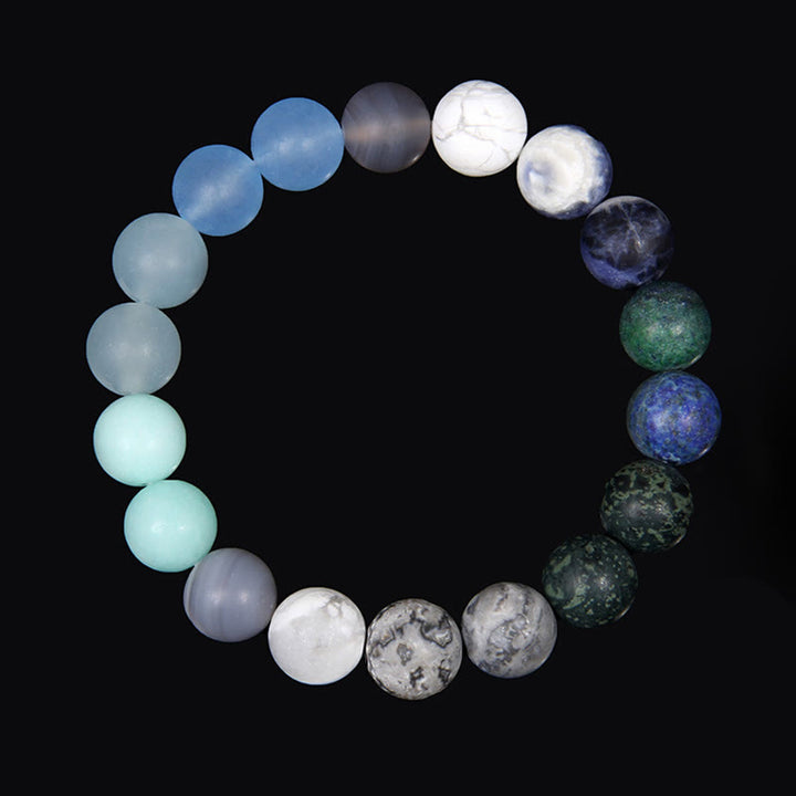 Olivenorma Frosted Natural 10mm Beads Planet Bracelet - Earth - image 1