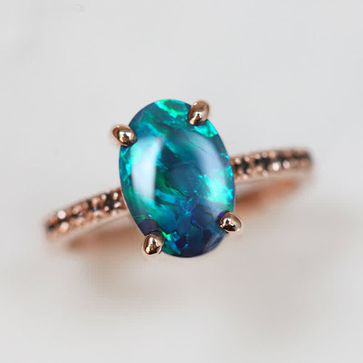 Olivenorma Sapphire With Opal 3 - Piece Ring Set - image 10