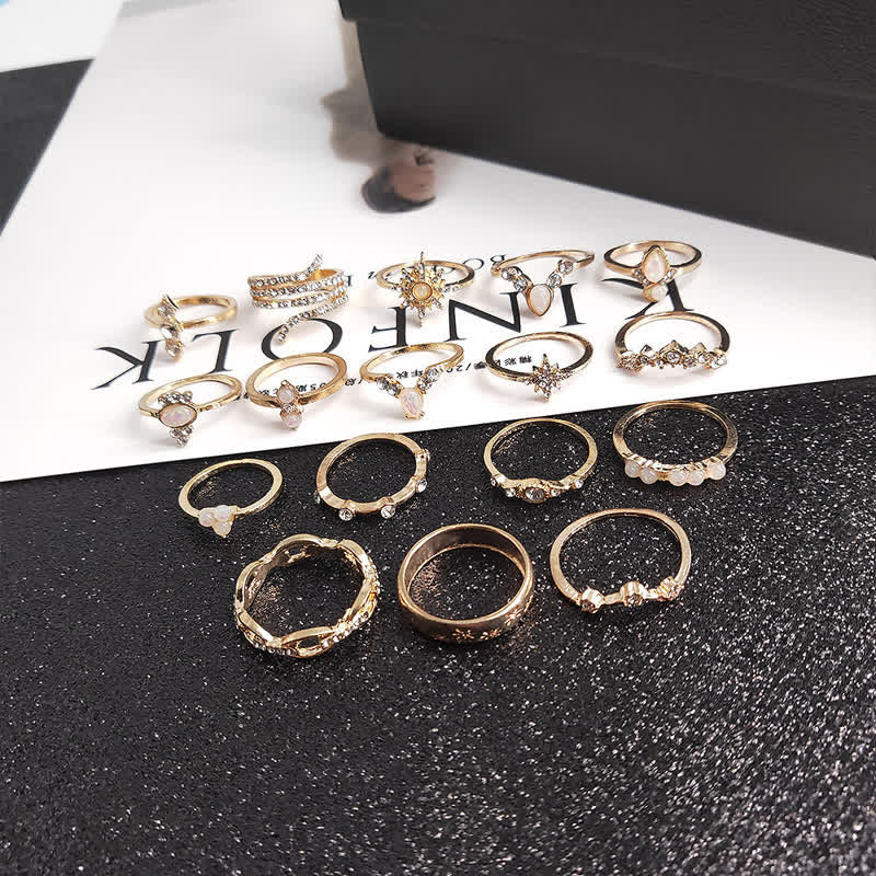 Olivenorma Vintage Opal 17 - Piece Ring Set - image 3