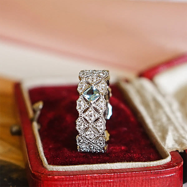 Olivenorma "Sea Blue" Retro Blue Topaz Ring - image 2
