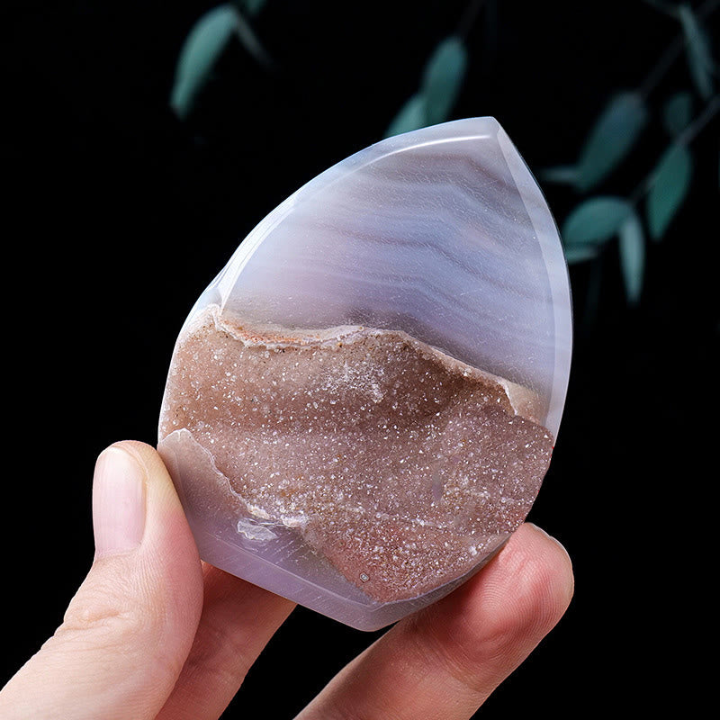 Olivenorma Natural Crystal Flame Shaped Ornaments Gemstone Decoration - Agate Geode - Approx 100-150g - image 7