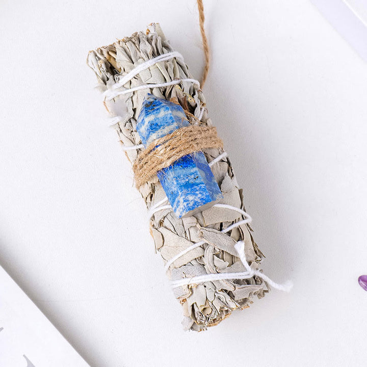 Olivenorma White Sage Hexagonal Prism Crystal Aromatherapy Gemstone Decoration - Lapis Lazuli - image 35