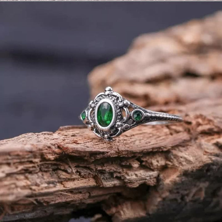 Olivenorma Natural Oval Emerald Engraved Ring - 10 - image 0