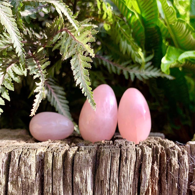 Easter Rose Quartz Dancing Star Crystal Egg - image 12