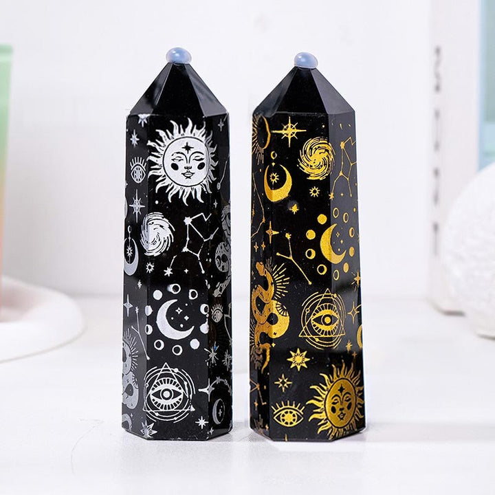 Olivenorma Obsidian Crystal Tower Hexagonal Crystal Wands - image 6