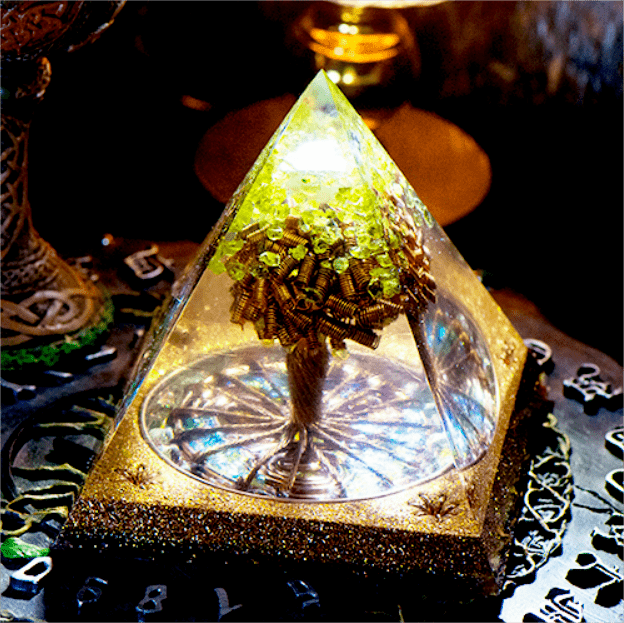 Olivenorma Tree Of Life Peridot Orgone Pyramid - image 4
